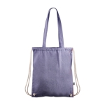 Sac ficelle et à dos 2-en-1 en coton Fairtrade 140g/m² couleur bleu première vue