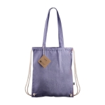 Sac ficelle et à dos 2-en-1 en coton Fairtrade 140g/m² couleur bleu deuxième vue