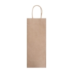 Sac en papier kraft pour bouteille de vin à anses torsadées 120g/m² couleur beige deuxième vue