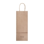 Sac en papier kraft pour bouteille de vin à anses torsadées 120g/m² couleur beige troisième vue