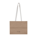 Sac cadeau en papier kraft à anses longues en coton 150g/m² couleur beige troisième vue