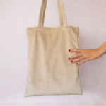 Sac d'entreprise en velours à anses longues assorties 280g/m² couleur naturel deuxième vue