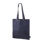 Sac en denim et coton recyclé à anses longues 250g/m² couleur bleu jean deuxième vue
