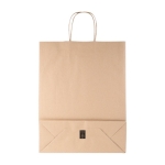Sac cadeau grand format en papier kraft à anses torsadées 120g/m² couleur beige troisième vue
