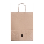 Sac cadeau petit format en papier kraft à anses torsadées 120g/m² couleur beige troisième vue