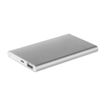 Batterie externe en aluminium recyclé avec câble inclus 4000 mAh couleur argenté première vue