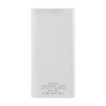 Batterie externe en plastique recyclé 10 000 mAh à charge sans fil 5W couleur blanc troisième vue