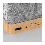 Enceinte sans fil en polyester recyclé et bambou avec USB inclus 3W couleur gris cinquième vue