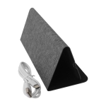 Tapis de souris pliable avec chargeur sans fil en RPET Wireless couleur gris deuxième vue