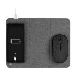 Tapis de souris pliable avec chargeur sans fil en RPET Wireless couleur gris vue détaillée