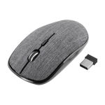 Souris sans fil avec revêtement en polyester recyclé texturé couleur gris quatrième vue