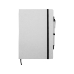 Carnet A5 en briques de lait recyclées avec stylo et pages unies couleur blanc deuxième vue