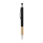 Stylo en aluminium recyclé avec stylet, mine bleue couleur noir cinquième vue