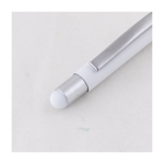 Stylo en aluminium recyclé avec stylet, mine bleue couleur blanc deuxième vue