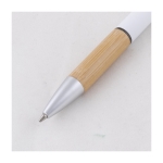 Stylo en aluminium recyclé avec stylet, mine bleue couleur blanc cinquième vue