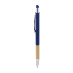 Stylo en aluminium recyclé avec stylet, mine bleue couleur bleu marine cinquième vue