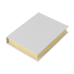 Bloc de post-its à couverture en briques de lait recyclées couleur blanc première vue