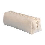 Trousse en coton recyclé avec fermeture éclair et tirette assorties couleur naturel première vue