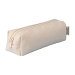 Trousse en coton recyclé avec fermeture éclair et tirette assorties couleur naturel deuxième vue