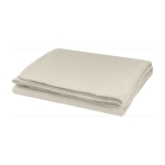 Plaid en polyester à bordure brodée assortie 150g/m² couleur naturel quatrième vue
