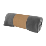 Plaid en polyester personnalisable à 2 couleurs réversibles 150g/m² couleur gris quatrième vue