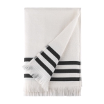 Serviette en coton Fairtrade à franges 70 x 140cm et 300g/m² couleur blanc deuxième vue