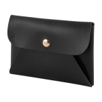 Porte-monnaie en cuir synthétique avec bouton de fermeture doré couleur noir quatrième vue