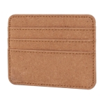 Porte-cartes en cuir recyclé avec trois compartiments pour cartes couleur marron clair