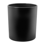 Bougie en paraffine et cire végétale dans un verre teinté couleur noir première vue