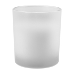 Bougie en paraffine et cire végétale dans un verre teinté couleur blanc première vue