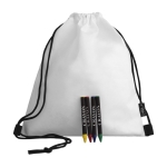 Set sac ficelle pour enfant à colorier et crayons couleur blanc première vue