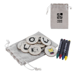 Jeu de mémoire avec pièces en bois à colorier avec zone d'impression