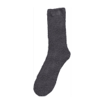 Chaussettes en tissu doux avec étiquette supérieure personnalisable couleur gris première vue