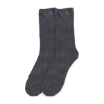 Chaussettes en tissu doux avec étiquette supérieure personnalisable couleur gris deuxième vue
