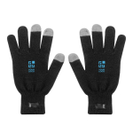 Gants en RPET avec doigts compatibles avec les écrans tactiles couleur noir avec zone d'impression