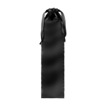 Éventail personnalisé en bois naturel foncé et tissu couleur noir deuxième vue