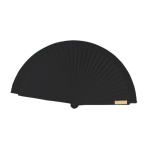 Éventail en bois laqué et polyester de différents coloris 23 cm couleur noir deuxième vue