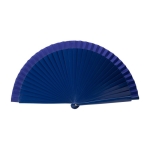 Éventail en bois laqué et polyester de différents coloris 23cm couleur bleu première vue
