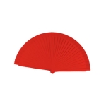 Éventail en bois laqué et polyester de différents coloris 23cm couleur rouge première vue