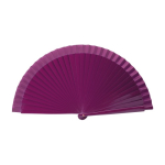 Éventail en bois laqué et polyester de différents coloris 23cm couleur rose première vue