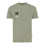 T-shirt publicitaire en coton recyclé unisexe 180 g/m2 Iqoniq Manuel couleur vert chiné deuxième vue