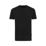 T-shirts publicitaires en coton recyclé unisexes casual fit 180 g/m2 Iqoniq couleur noir cinquième vue
