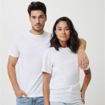 T-shirts publicitaires en coton recyclé unisexes casual fit 180 g/m2 Iqoniq couleur blanc troisième vue