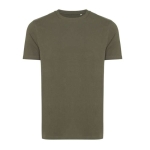 T-shirts publicitaires en coton recyclé unisexes casual fit 180 g/m2 Iqoniq couleur kaki