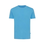T-shirts publicitaires en coton recyclé unisexes casual fit 180 g/m2 Iqoniq couleur cyan