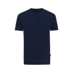 T-shirts publicitaires en coton recyclé unisexes casual fit 180 g/m2 Iqoniq couleur bleu marine