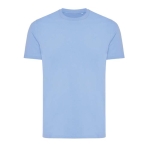 T-shirts publicitaires en coton recyclé unisexes casual fit 180 g/m2 Iqoniq couleur bleu pastel
