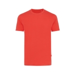 T-shirts publicitaires en coton recyclé unisexes casual fit 180 g/m2 Iqoniq couleur rouge désaturé
