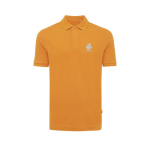 Polo publicitaire en coton recyclé 220 g/m² Iqoniq Yosemite couleur orange vue avec logo