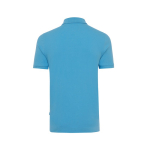 Polo publicitaire en coton recyclé 220 g/m² Iqoniq Yosemite couleur cyan deuxième vue